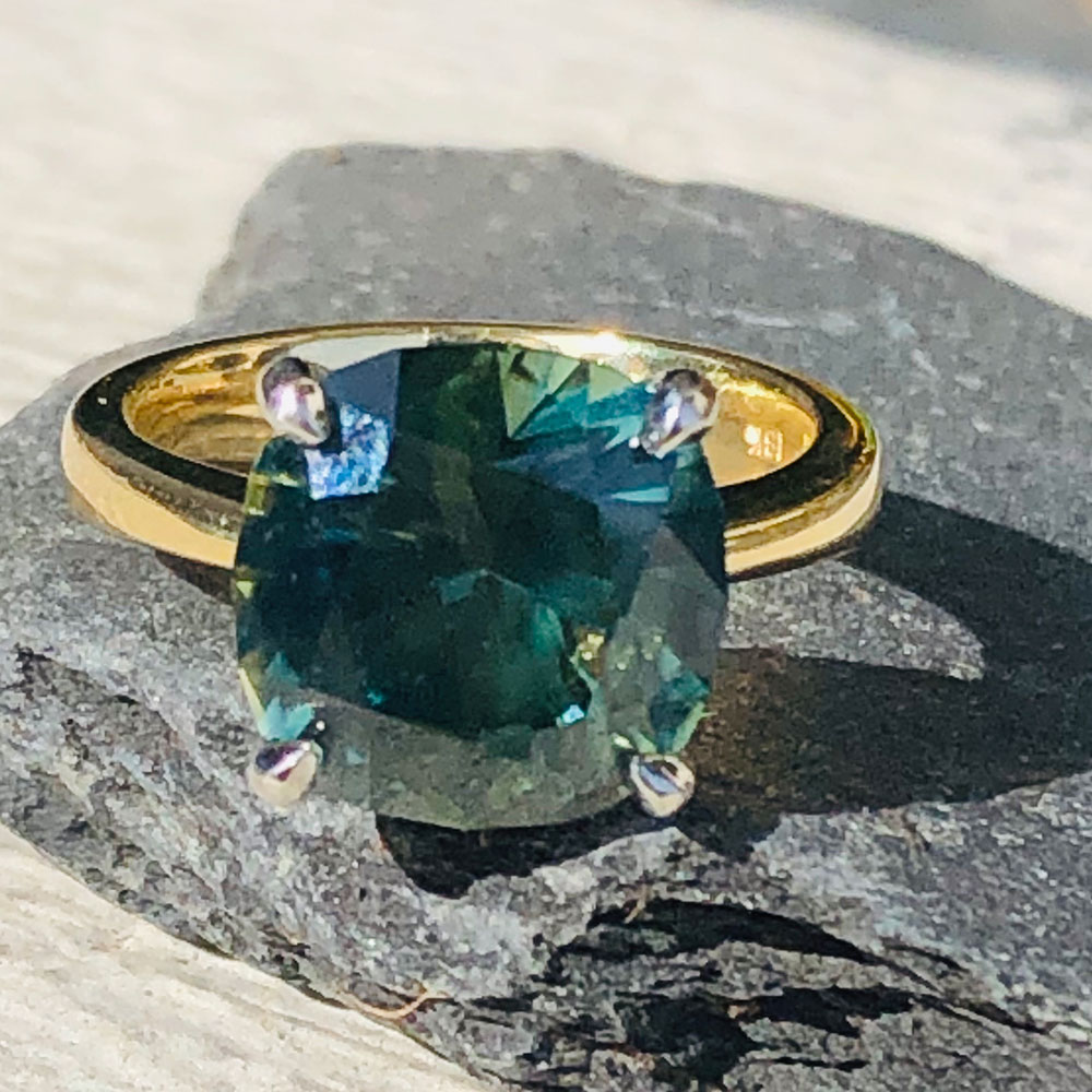 Sapphire Teal Ring