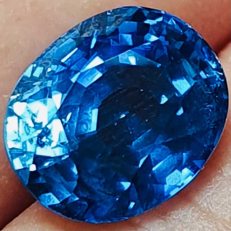Bright blue sapphire